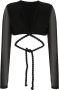 Dion Lee Cropped wikkeltop Zwart - Thumbnail 1