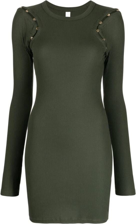 Dion Lee Geribbelde jurk Groen