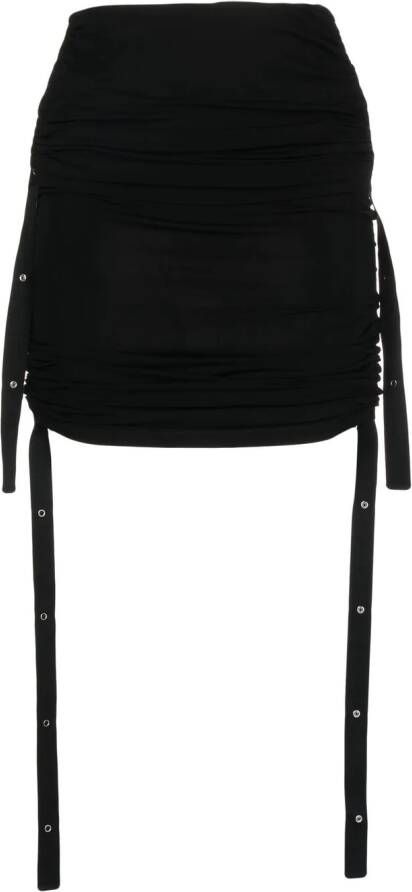 Dion Lee Midi-rok met ruches Zwart