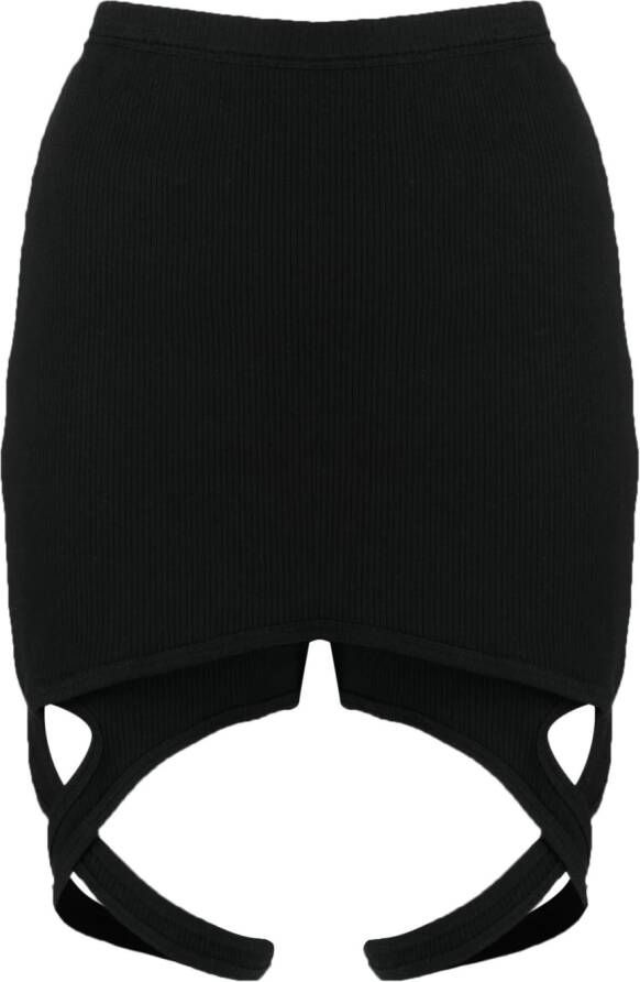 Dion Lee Mini-rok met dubbel slot Zwart