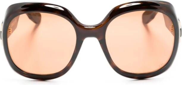 Dior Eyewear Zonnebril met schildpadschild design Bruin