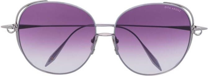 Dita Eyewear Zonnebril met oversized rond montuur Zilver