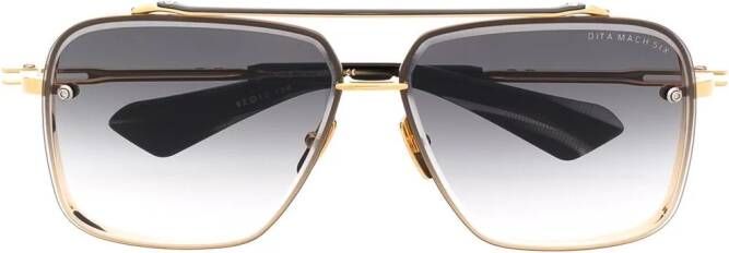 Dita Eyewear Mach 6 zonnebril met piloten montuur Goud