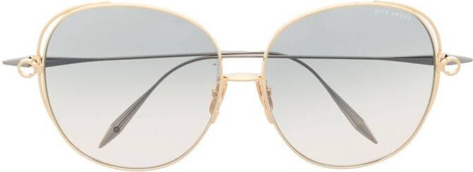 Dita Eyewear Zonnebril met rond montuur Goud