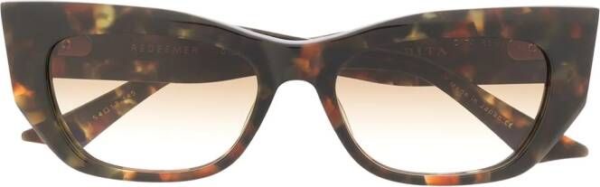 Dita Eyewear Zonnebril met schildpadschild design Bruin