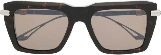 Dita Eyewear Zonnebril met schildpadschild design Bruin