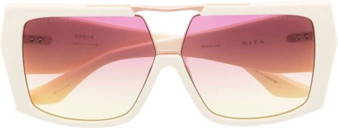 Dita Eyewear Zonnebril met vierkant montuur Beige