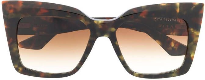 Dita Eyewear Zonnebril met vierkant montuur Bruin