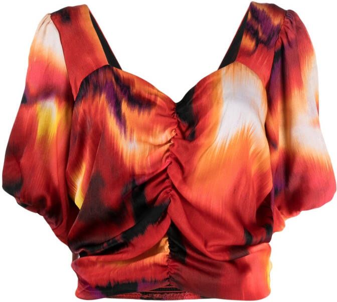 DKNY Blouse met abstracte print Oranje