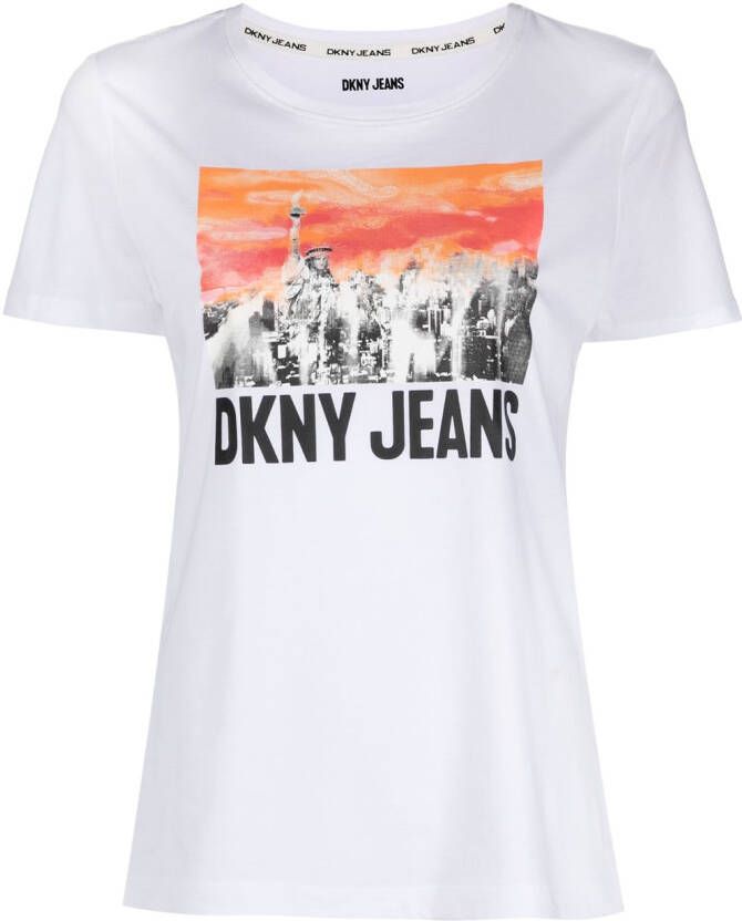 DKNY Blouse met print Wit