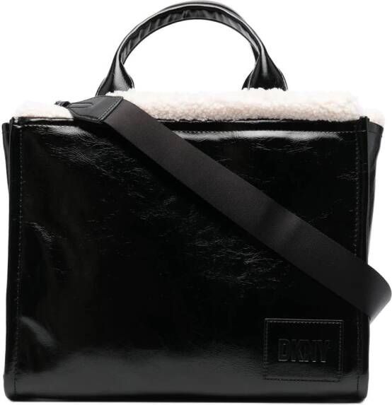 DKNY Emilee gekreukte shopperr Zwart