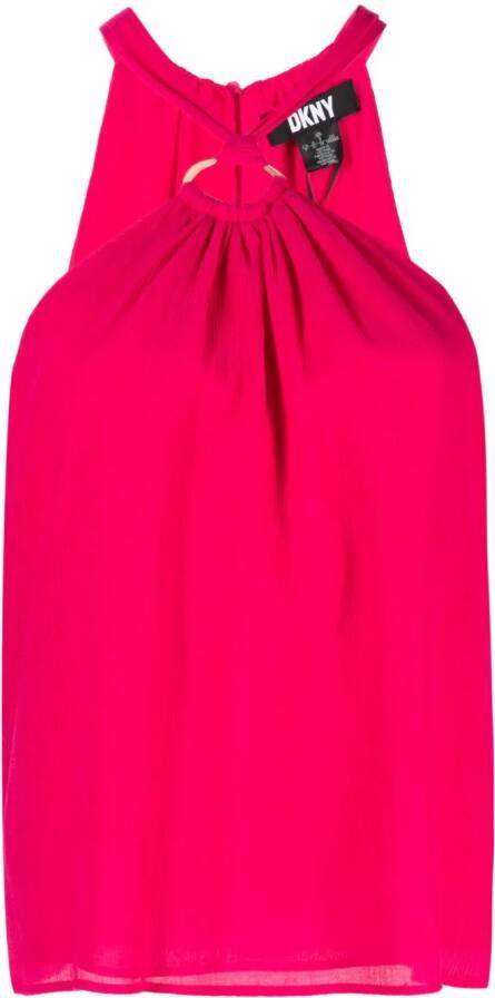 DKNY Blouse met pofmouwen Roze