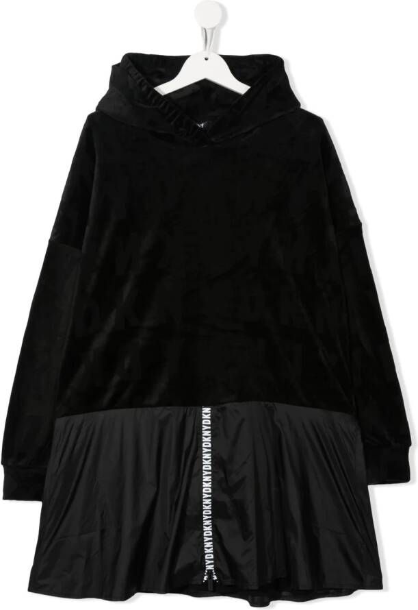 Dkny Kids Hoodie-jurk met logoband Zwart