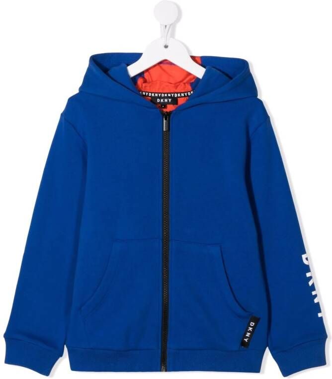 Dkny Kids Hoodie met logoprint Blauw