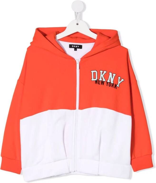 Dkny Kids Hoodie met logoprint Oranje