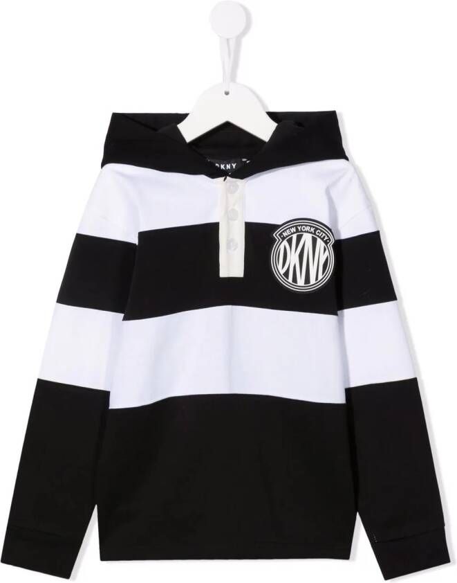 Dkny Kids Hoodie met logoprint kinderen katoen 10 jaar Zwart