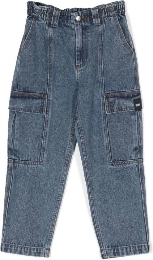 Dkny Kids Jeans met logopatch Blauw