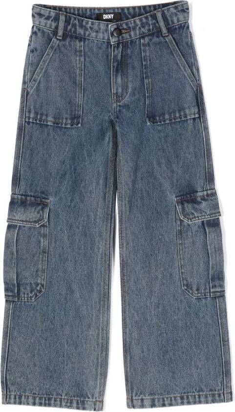 Dkny Kids Jeans met wijde pijpen Blauw