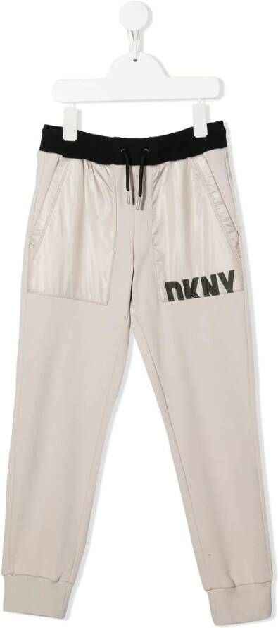Dkny Kids Joggingbroek met logoprint Beige