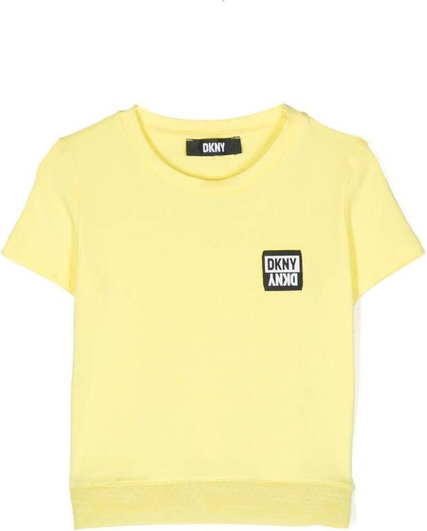 Dkny Kids T-shirt met logopatch Geel