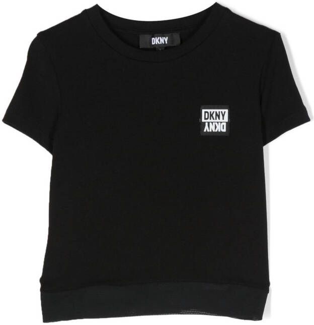 Dkny Kids T-shirt met logopatch Zwart