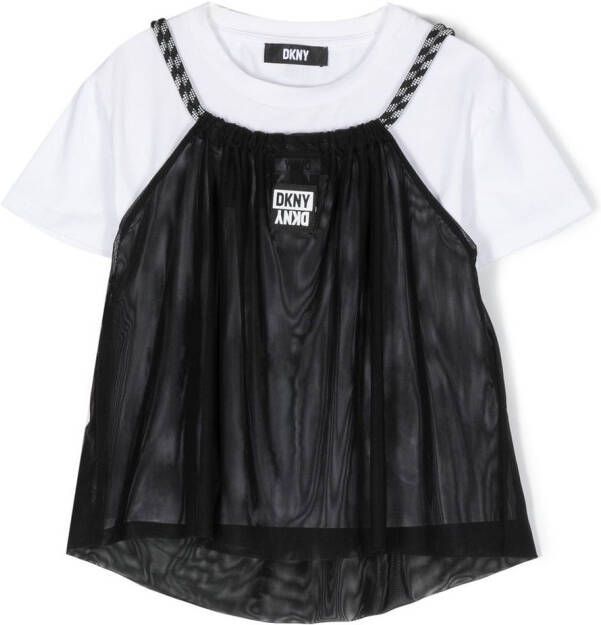 Dkny Kids T-shirt en blouse met logo patch Zwart