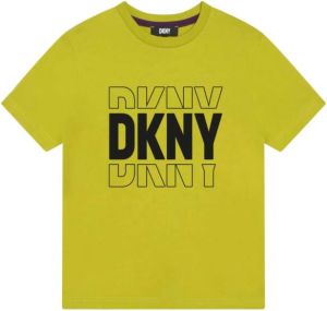 Dkny Kids T-shirt met logoprint Geel