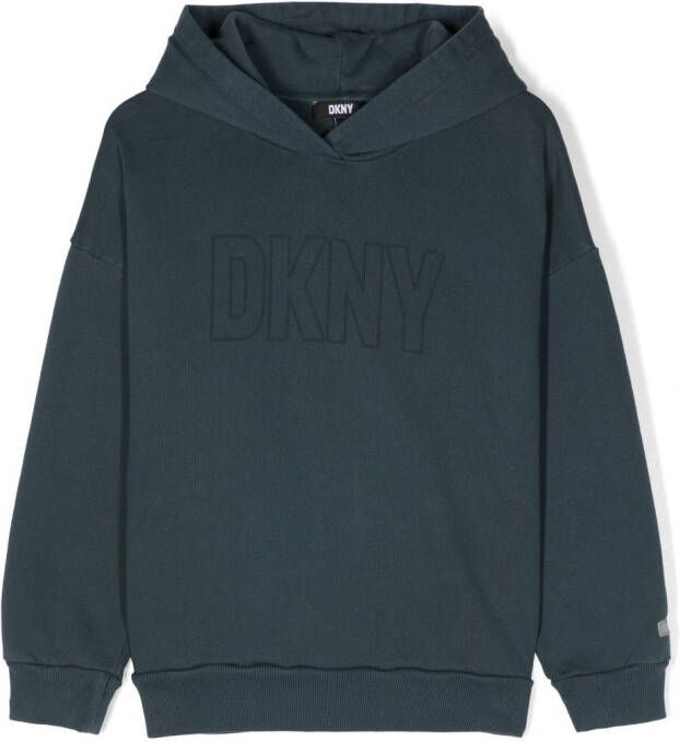 Dkny Kids Hoodie met logoprint Blauw