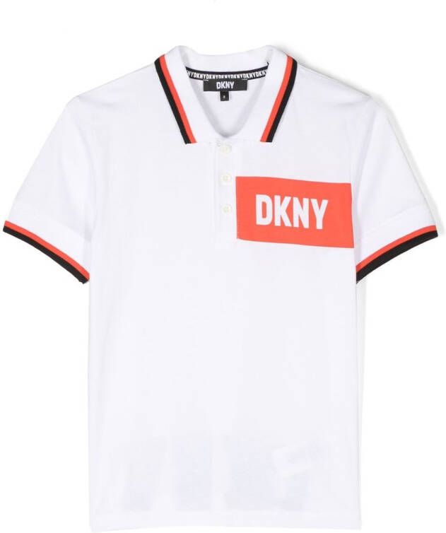 Dkny Kids Poloshirt met logoprint Wit