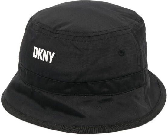 Dkny Kids Vissershoed met logoprint Zwart