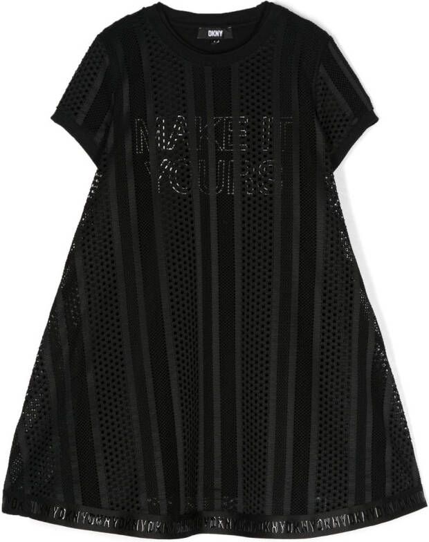 Dkny Kids Mini-jurk met tekst Zwart