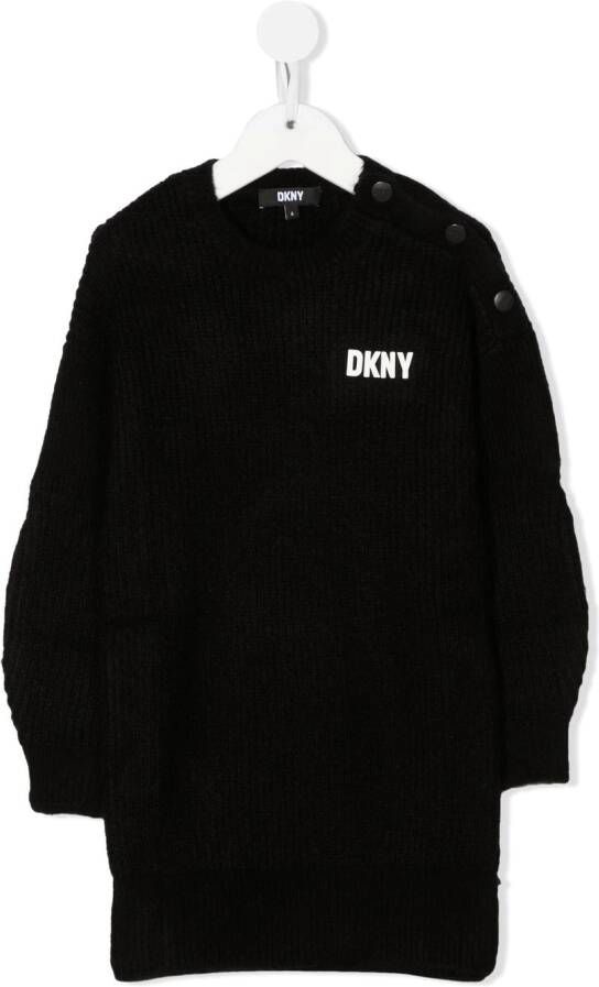 Dkny Kids Sweaterjurk met logoprint Zwart