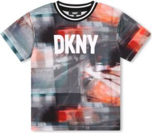 Dkny Kids T-shirt met abstracte print Grijs