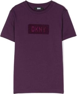 Dkny Kids T-shirt met logopatch Paars