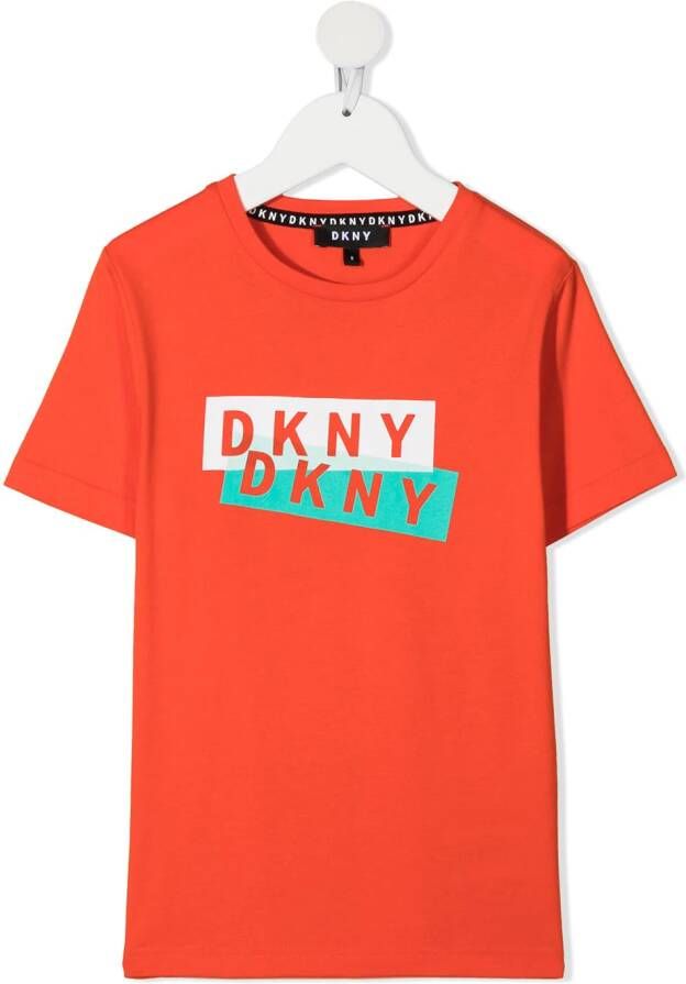 Dkny Kids T-shirt met logoprint Oranje