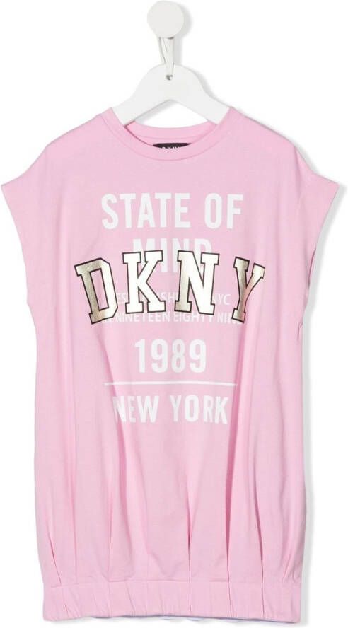 Dkny Kids T-shirtjurk met logoprint Roze