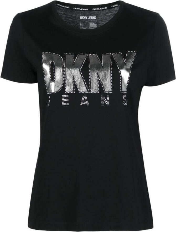 DKNY T-shirt verfraaid met logo Zwart
