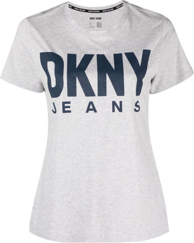 DKNY T-shirt met logoprint Grijs