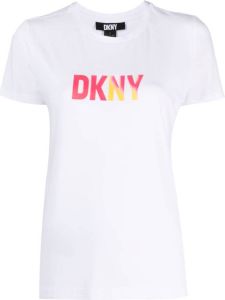 DKNY logo-print T-shirt Wit