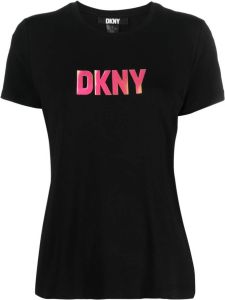 DKNY logo-print T-shirt Zwart
