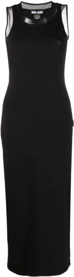 DKNY Maxi-jurk met doorzichtig vlak Zwart