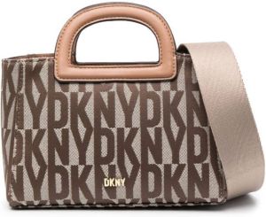 DKNY Shopper met monogram jacquard Bruin