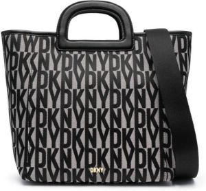 DKNY Shopper met monogram jacquard Zwart