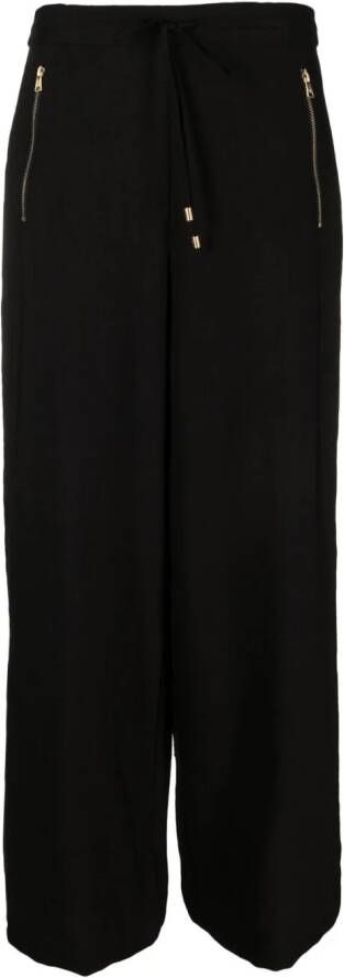 DKNY straight-leg drawstring-fastening trousers Zwart