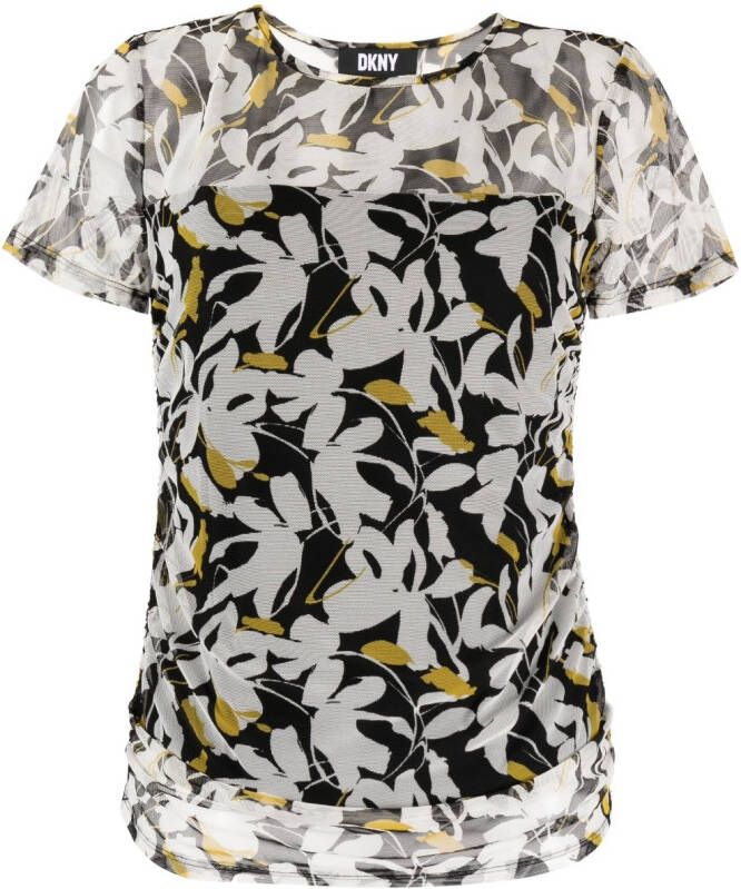 DKNY T-shirt met bloemenprint Wit