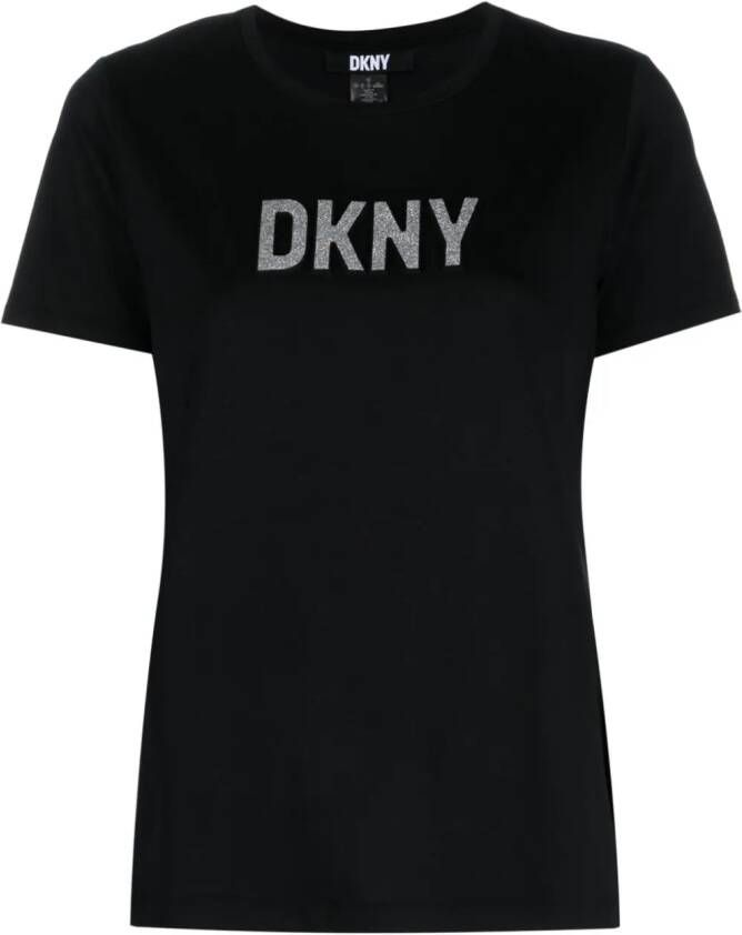 DKNY T-shirt met logoprint Zwart