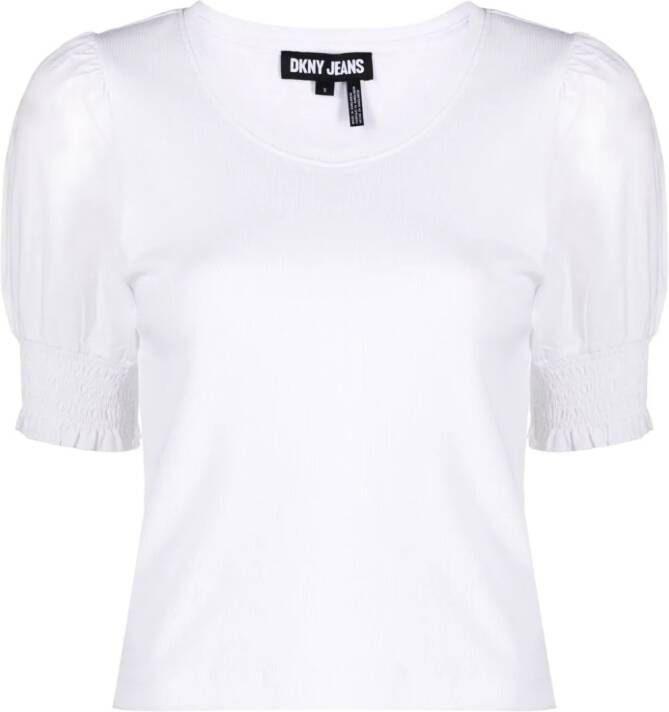 DKNY T-shirt met pofmouwen Wit