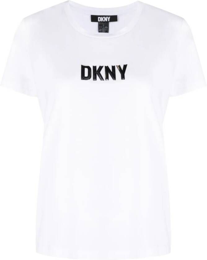DKNY T-shirt met reflecterend logo Wit