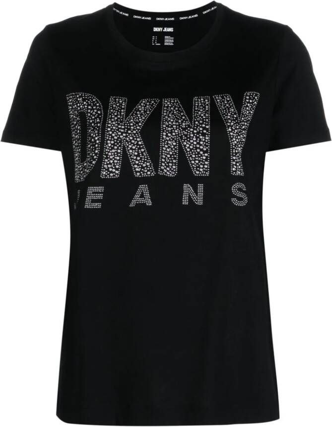 DKNY T-shirt verfraaid met studs Zwart