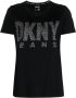 DKNY T-shirt verfraaid met studs Zwart - Thumbnail 1